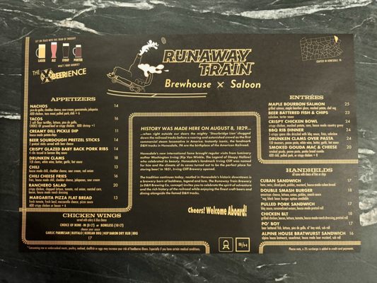 Menu photo 2 Runaway Train Brewery: Brewhouse + Saloon Honesdale, PA Menu photo 2 Runaway Train Brewery: Brewhouse + Saloon Honesdale, PA