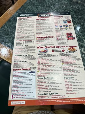 Menu photo 1 Tony's I-75 Restaurant Birch Run, MI Menu photo 1 Tony's I-75 Restaurant Birch Run, MI