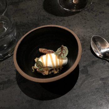 Nonesuch - Bay leaf ice cream, squash caramel and candied pecans - New American Near Me - Oklahoma City, Oklahoma Nonesuch - Bay leaf ice cream, squash caramel and candied pecans - New American Near Me - Oklahoma City, Oklahoma