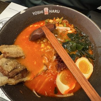 Yoshiharu Ramen - Tonkotsu Miso level three in spice - Ramen Near Me - Irvine, California Yoshiharu Ramen - Tonkotsu Miso level three in spice - Ramen Near Me - Irvine, California