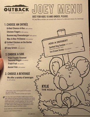 Menu photo 2 Outback Steakhouse El Cajon, CA Menu photo 2 Outback Steakhouse El Cajon, CA