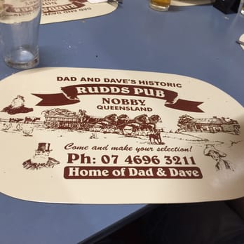Rudds Pub - Placemat - Bars Near Me - Nobby, QLD