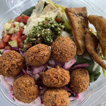 Falafel Inc - Falafel Bowl - good amount of balls and lots of spinach under everything else. - Falafel Near Me - Washington, DC, District of Columbia