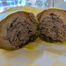 Garlic roast pork hoagie with broccoli raab