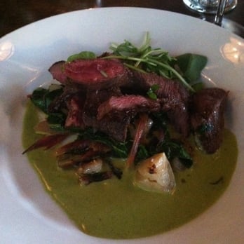 Merchant - Steak and pea sauce from their Tuesday date night feature - Cocktail Bars Near Me - Madison, Wisconsin Merchant - Steak and pea sauce from their Tuesday date night feature - Cocktail Bars Near Me - Madison, Wisconsin