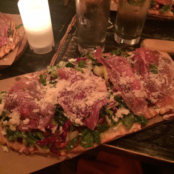 Vinoteca Poscol - Mixed salad, reggiano & prosciutto flat bread -- not my kind of flat bread - Wine Bars Near Me - Houston, Texas Vinoteca Poscol - Mixed salad, reggiano & prosciutto flat bread -- not my kind of flat bread - Wine Bars Near Me - Houston, Texas