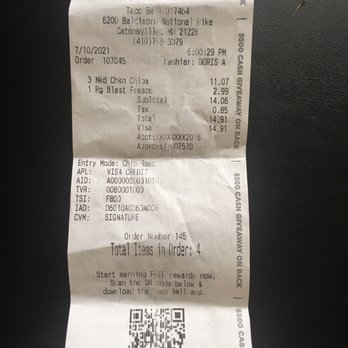 Taco Bell - Chicken Chalupas - Fast Food Near Me - Catonsville, Maryland
