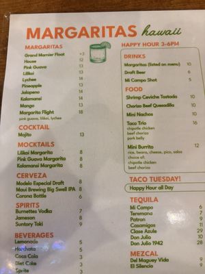 Menu photo 2 Margaritas Honolulu, HI