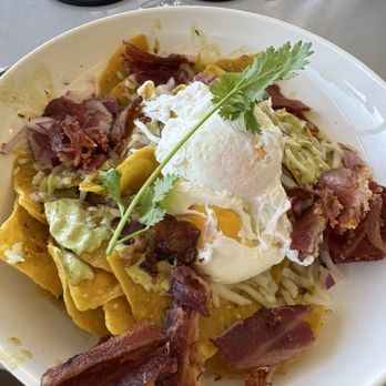 Mala Ocean Tavern - Chilaquiles with bacon  the tomatillo sauce is so good - Seafood Near Me - Lahaina, Hawaii