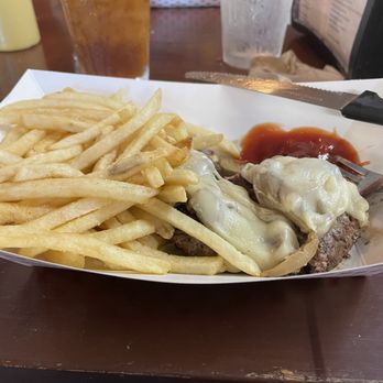 The Bitch's Corner Bar - cheeseburger with fries and ketchup - Burgers Near Me - Lingle, Wyoming The Bitch's Corner Bar - cheeseburger with fries and ketchup - Burgers Near Me - Lingle, Wyoming