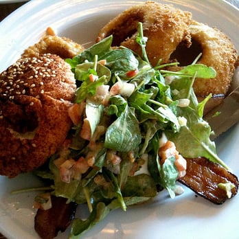 Eureka! - Fresno Fig Burger w/ Onion Rings - American Near Me - Fresno, California