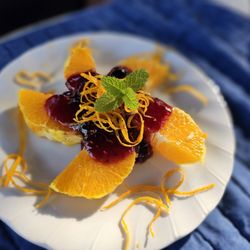 Butterfield Bed & Breakfast - Pinwheel orange slices with warm berry compote