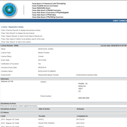 Lopez Plumbing - This company does not even have a License they are using or have stolen another persons license number acting like it is there own.