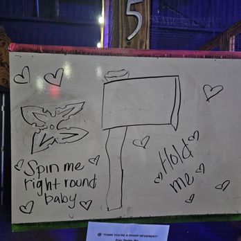 Hatchet House Texas - Didn't keep score but doodled in the white board. - Axe Throwing Near Me - Cypress, Texas Hatchet House Texas - Didn't keep score but doodled in the white board. - Axe Throwing Near Me - Cypress, Texas
