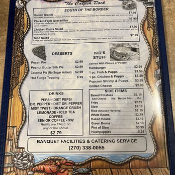 Catfish Dock - the menu for the restaurant - Seafood Near Me - Powderly, Kentucky Catfish Dock - the menu for the restaurant - Seafood Near Me - Powderly, Kentucky