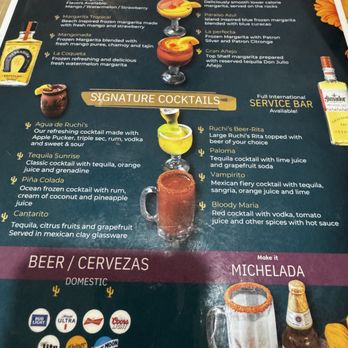 Ruchi's Mexican Grill - drink menu - Mexican Near Me - Houston, Texas Ruchi's Mexican Grill - drink menu - Mexican Near Me - Houston, Texas