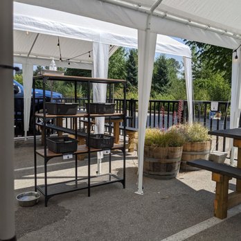 Tinhouse Brewing - a picnic area with tables and benches - Breweries Near Me - Port Coquitlam, British Columbia