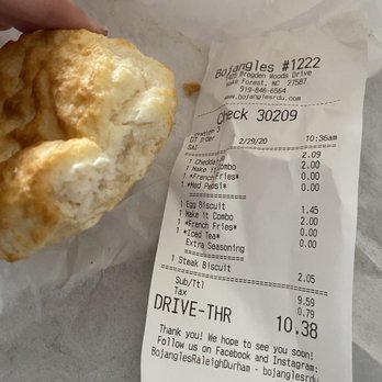 Bojangles - Egg-less Egg Biscuit. - Fast Food Near Me - Wake Forest, North Carolina