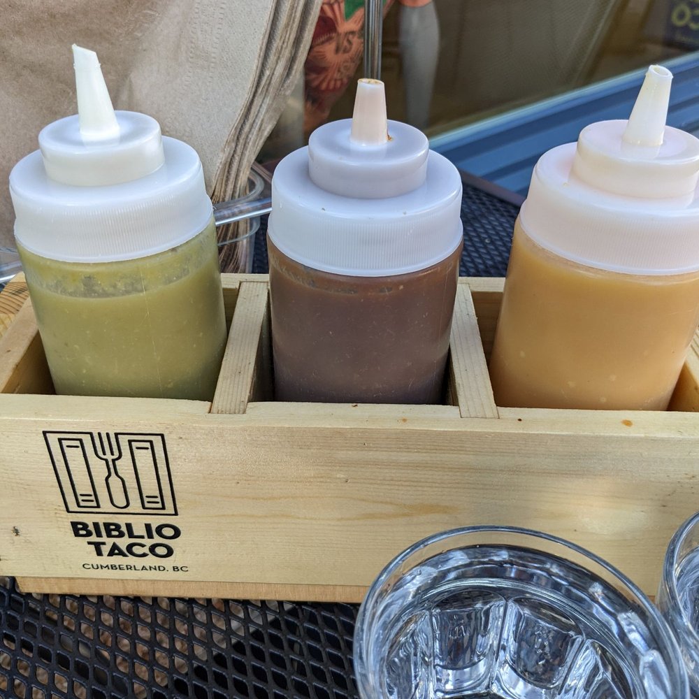 Biblio Taco - Salsa trolley - Mexican Near Me - Cumberland, British Columbia Biblio Taco - Salsa trolley - Mexican Near Me - Cumberland, British Columbia