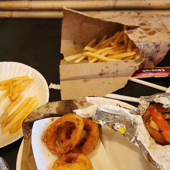 Burger Joint Industry City - fries and onion rings - Burgers Near Me - Brooklyn, New York Burger Joint Industry City - fries and onion rings - Burgers Near Me - Brooklyn, New York