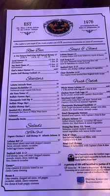 Menu photo 1 Fish Market Restaurant Alexandria, VA
