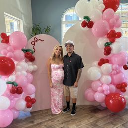 Balloon arch and backdrop Balloon arch and backdrop