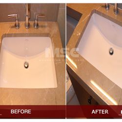 Manhattan Stone Care - Marble vanity top restoration.