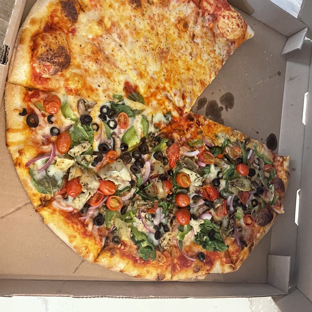 Rock'n Dough Pizza + Brew - 20" half cheese half plant pizza - Pizza Near Me - Germantown, Tennessee Rock'n Dough Pizza + Brew - 20" half cheese half plant pizza - Pizza Near Me - Germantown, Tennessee