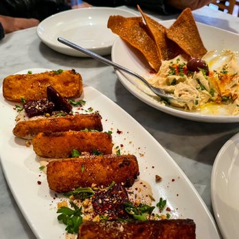 Epice - Appetizers: Hummus and Squash plates. - Lebanese Near Me - Nashville, Tennessee