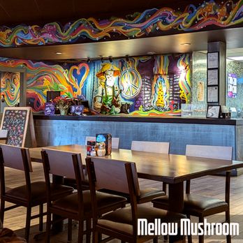 Mellow Mushroom Birmingham - a colorful mural on the wall of a restaurant - Pizza Near Me - Birmingham, Alabama Mellow Mushroom Birmingham - a colorful mural on the wall of a restaurant - Pizza Near Me - Birmingham, Alabama