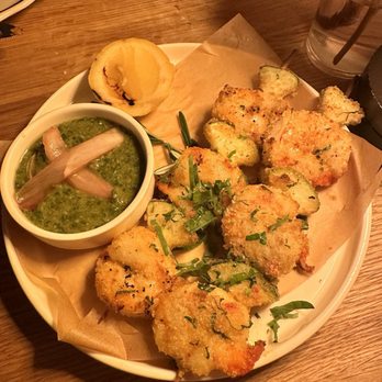 Yeppa & Co - SPIEDINO DI GAMBERI 18 Herb breaded shrimp and zucchini skewer with pesto dipping sauce. - Cafes Near Me - Atlanta, Georgia