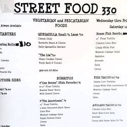 Street Food 330 - Menu