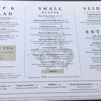 Root Down - Spring menu - New American Near Me - Denver, Colorado