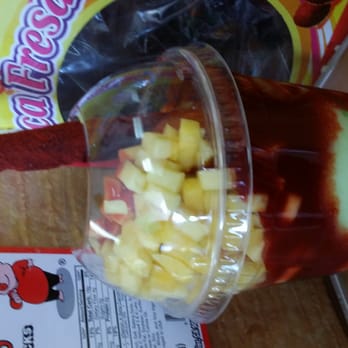 Paleteria Y Neveria La Monarca - Lime ice cream drenched with chamoy and topped with delicious mango chunks! Yummmy! \(^_^)/ - Mexican Near Me - Bellflower, California Paleteria Y Neveria La Monarca - Lime ice cream drenched with chamoy and topped with delicious mango chunks! Yummmy! \(^_^)/ - Mexican Near Me - Bellflower, California
