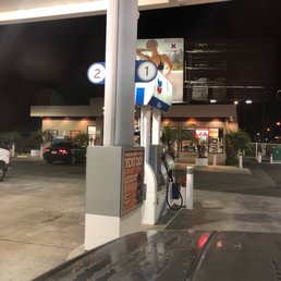 gas pumps at a gas station