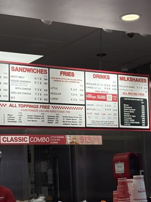 Menu photo 1 Five Guys Fresno, CA Menu photo 1 Five Guys Fresno, CA