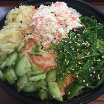 Ahipoki - Salmon bowl: Ginger , cucumbers, seaweed and crabmeat - Seafood Near Me - Temple City, California
