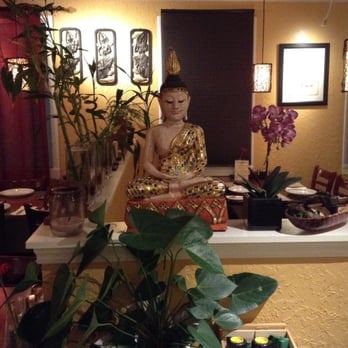 Full Moon Thai - Statue of Kwan Yin. . .a "serene" dining room. - Thai Near Me - Portland, Oregon Full Moon Thai - Statue of Kwan Yin. . .a "serene" dining room. - Thai Near Me - Portland, Oregon