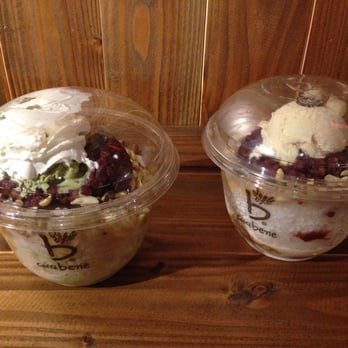 Caffébene - Red bean bingsoo and green tea bingsoo packed to go - Coffee & Tea Near Me - Boston, Massachusetts