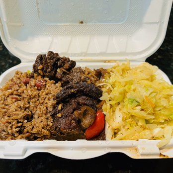 Jam Doung Style - Brown Stew Chicken, Rice & Peas and Cabbage. Very Flavorful. - Caribbean Near Me - Washington, DC, District of Columbia Jam Doung Style - Brown Stew Chicken, Rice & Peas and Cabbage. Very Flavorful. - Caribbean Near Me - Washington, DC, District of Columbia