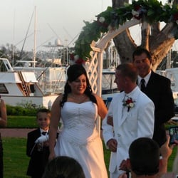 Outdoor Arch for a Marina Village Wedding
