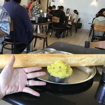 Madras Cafe - I have small hands... to give you a comparison, this is masala dosa (potato dosa) with potato filling in the side. $7.99 - Indian Near Me - Sunnyvale, California Madras Cafe - I have small hands... to give you a comparison, this is masala dosa (potato dosa) with potato filling in the side. $7.99 - Indian Near Me - Sunnyvale, California