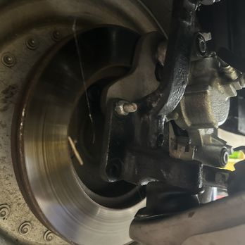 Automotive Classics - Caliper being pushed by steering stop and causing brakes to fail on hard left. - Auto Repair Near Me - Canoga Park, California Automotive Classics - Caliper being pushed by steering stop and causing brakes to fail on hard left. - Auto Repair Near Me - Canoga Park, California