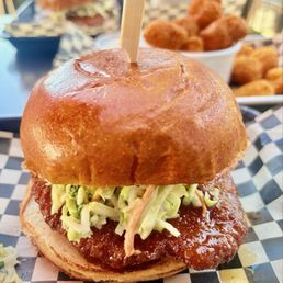 Hot honey chicken sandwich Hot honey chicken sandwich