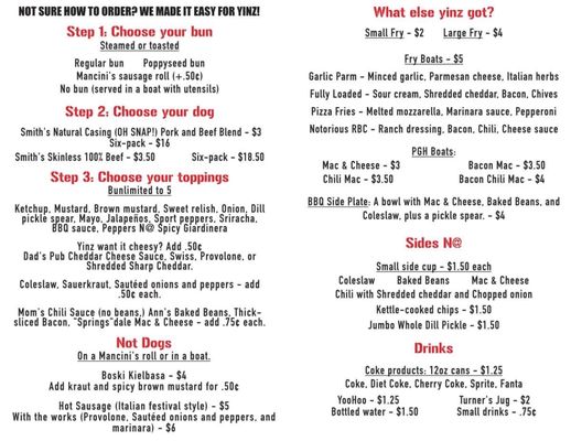 Menu photo 7 Pittsburgh Street Dogs Springdale, PA