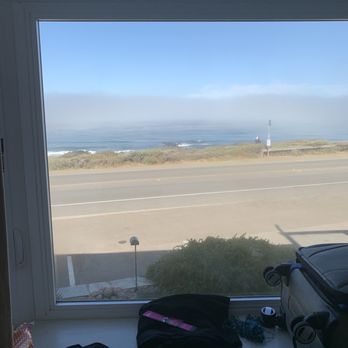 Cambria Beach Lodge - View from room 1... a busy road then the great boardwalk and beach. - Hotels Near Me - Cambria, California