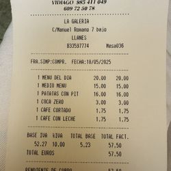Precio para dos personas