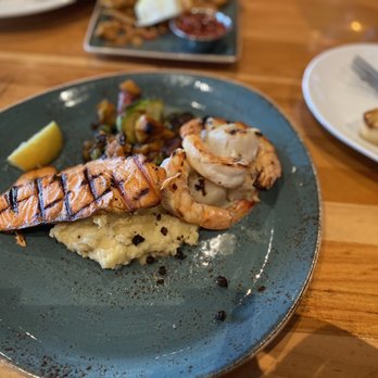 Cutters Crabhouse - Grilled seafood trio - salmon, shrimp and scallop - Seafood Near Me - Seattle, Washington Cutters Crabhouse - Grilled seafood trio - salmon, shrimp and scallop - Seafood Near Me - Seattle, Washington