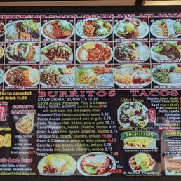 a menu for a mexican restaurant