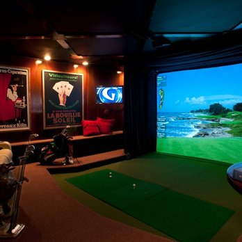 SWAT Audio & Video - 2 car garage conversion to a Home Theater / Golf Simulator Man Cave. - Home Theatre Installation Near Me - North Potomac, Maryland SWAT Audio & Video - 2 car garage conversion to a Home Theater / Golf Simulator Man Cave. - Home Theatre Installation Near Me - North Potomac, Maryland